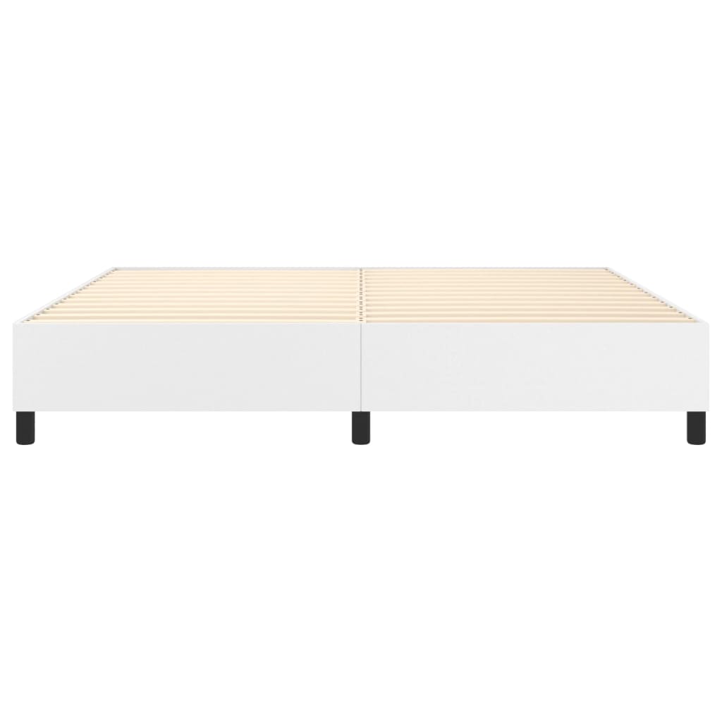Box Spring Bed Frame White 200 x 200 cm Faux Leather