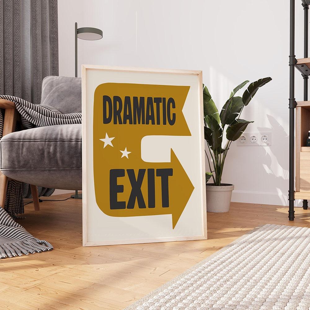 Dramatic Exit Hallway Exit Sign Art Poster Posters Canvas Painting Print Room Home Office Cafe Hotel Restaurant Room Wall Decor