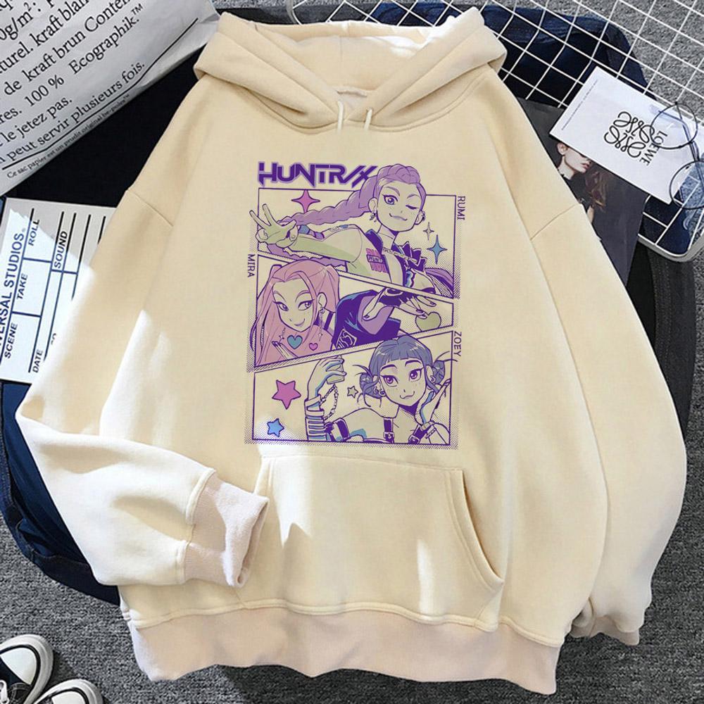 KPop Demon Hunters Hoodies Men Women Anime Cartoon Fashion Streetwear Pullovers Cartoon Sweatshirt