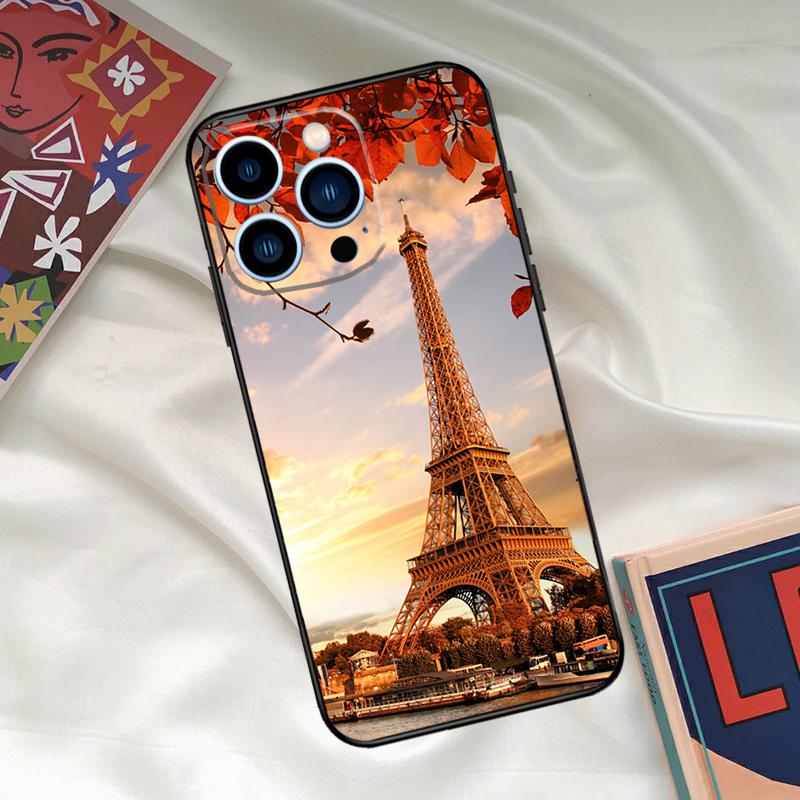 France Paris Eiffel Tower Phone Case For iPhone 16 15 14 13 12 11 17 Pro Max 15 16 Plus 12 Mini 16e 17 Air Funda Cover