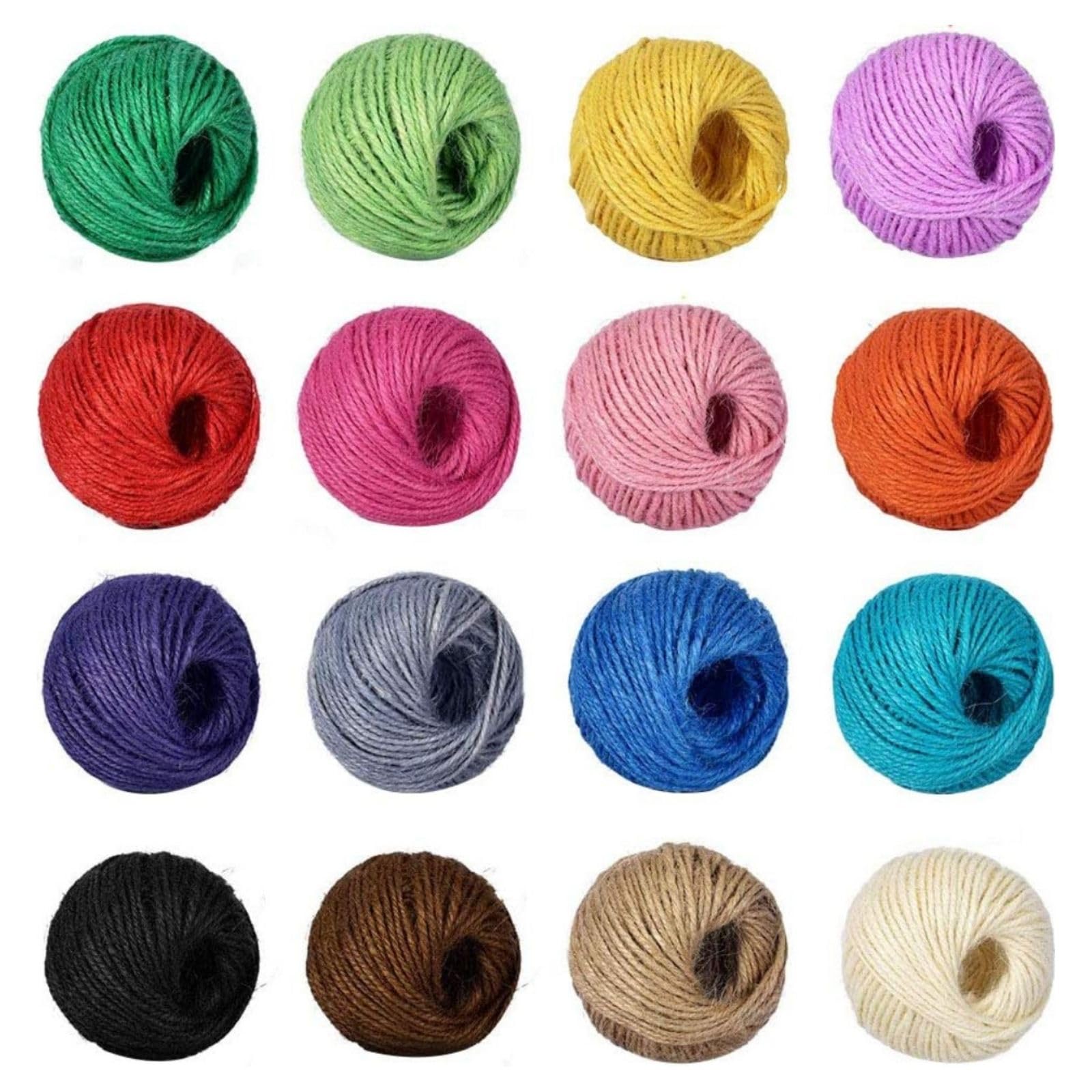 

Bath & Bath Jute Twine Set 16 Colors 2mm x 25m Rolls