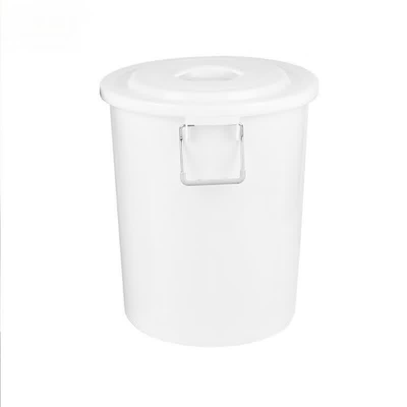 100L White Thickened Plastic Storage Bucket with Lid