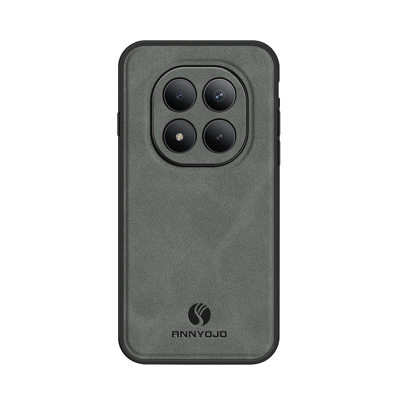 

Anti-Sweat Non-Fingerprint Case for Xiaomi Redmi Note 15 Pro Plus 5g Note14 Note 14 Pro+ Note15 4G Accessories Leather Cover Redmi Note 15 4G сірий колір