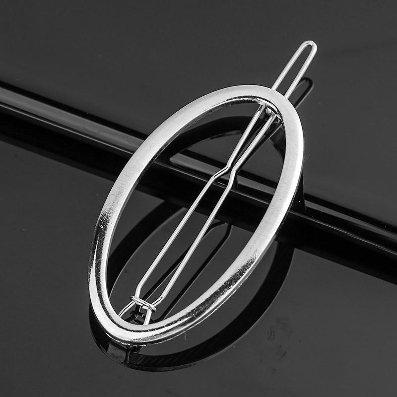 New Metal Geometric Love Heart Hair Clip Elegant Round Barrette for Women Girls Sweet Gold Hairpins Barrettes Hair Accessories