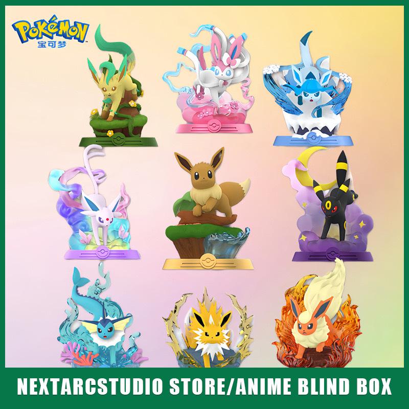 Anime Pokemon Funism Original Adventure Eevee Family Suit BlindBox Flareon Espeon Sylveon ActionFigure Collection Model Toy Gift Kid Friendly