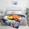 Adorable Fox Holding Star Clouds Butterflies Night Sky Fleece Blanket Cute Animal Print Soft Flannel Throw Kids Bedding Room