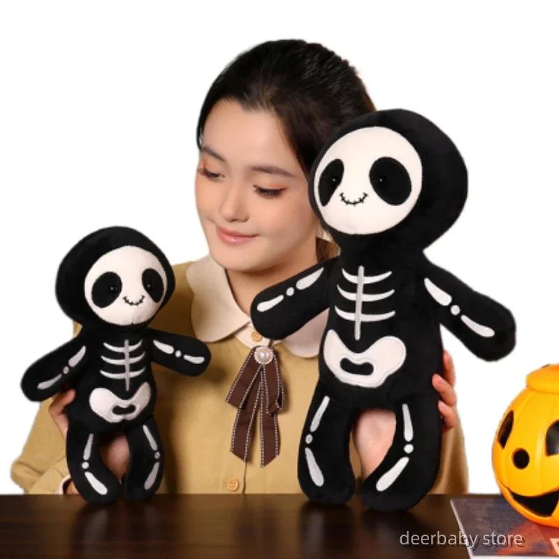 28/40cm Creative Cartoon Skull Man Halloween Ghost Plush Toy Soft Stuffed Cotton Fun Decoration House Birthday Holiday Gift