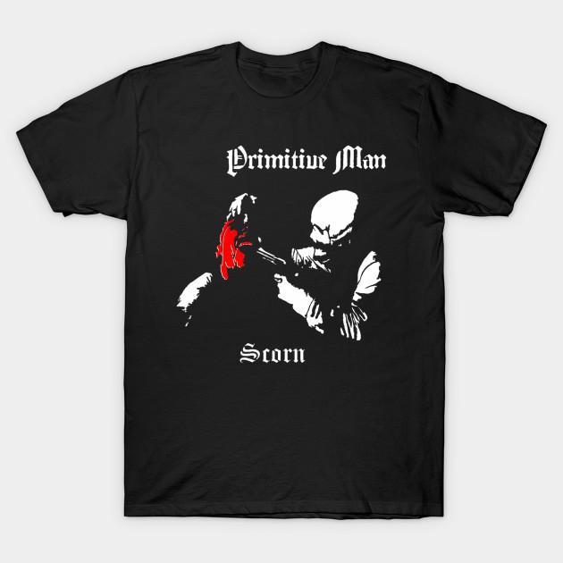 Men Black Print T-shirt Primitive Man – Scorn Eternal No-Cut Transfer Paper Print Cotton Tshirt XL чёрный