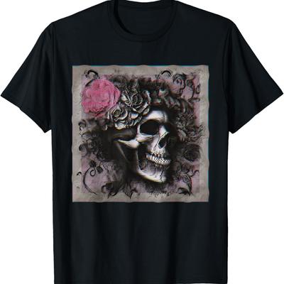 Goth Aesthetic Grunge Occult Emo Satanic Death Skull T-Shirt