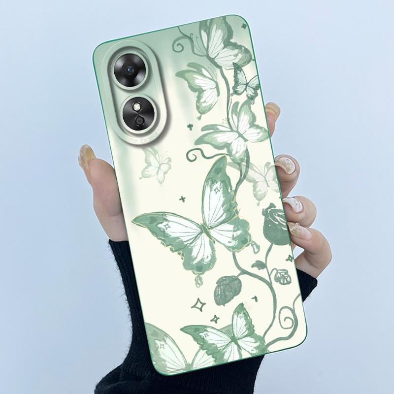For OPPO A17 A17K 2022 CPH2477 Case Back Cover Cute Panda Sweet Girls Soft Silicone TPU Phone Case Shockproof Protective Casing