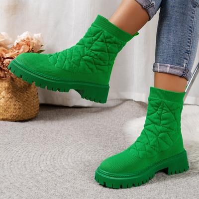Luxury Brand  New Women Thick-soled Thick-heeled Warm Boots Women's Towel Cotton Boots Motorcycle Boots 36-43