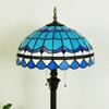Retro Nordic Style Tiffany Floor Lamp - Colored Glass Light for Living Room, Bedroom, or Study.