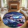 Genshin Impact Print Round Rug, Washable Floor Carpet, For Entryway Dorm Laundry Room Office Study, Home Decor Birthday Christmas Gift