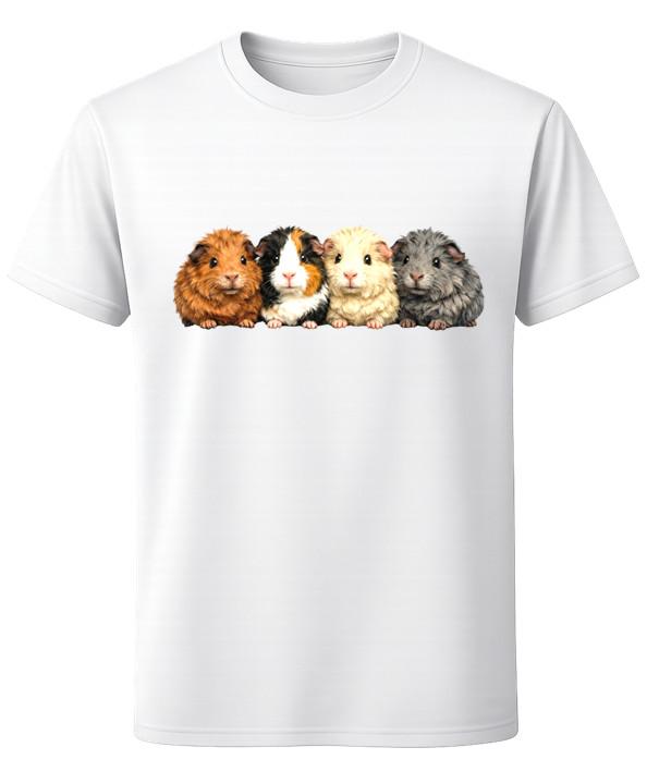 Cute Guinea Pigs Family Art Unisex T-Shirt Small Guinea Pig Pet Lover Tee XL