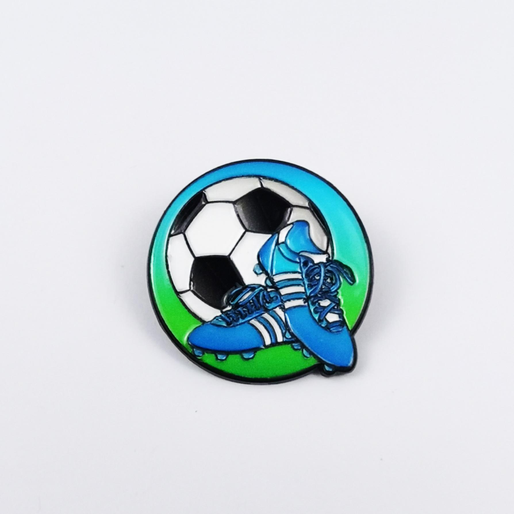 Creative Cartoon World Cup Football Badge: Metal Brooch & Backpack Decoration