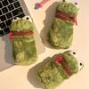 Furry Frog Plush Money Bag Funny Frog Earphone Bag Open Mouth Frog Coin Purse Wallet  Gifts