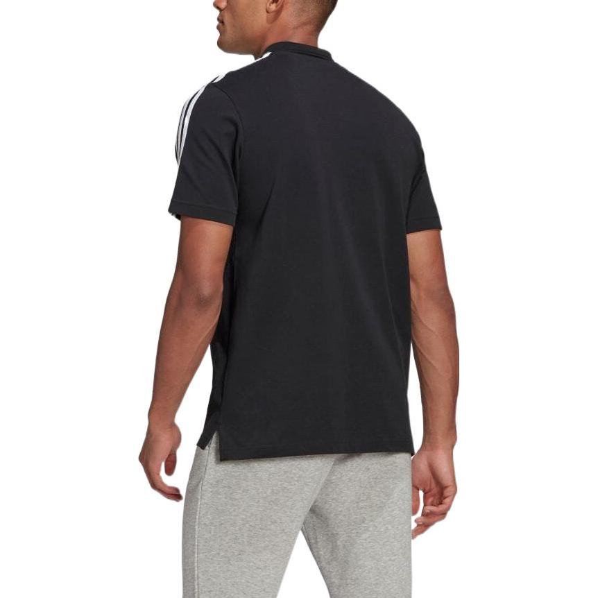 Adidas Polo Shirts Men's Black Polo Collar Moderate Straight Fit GK9097