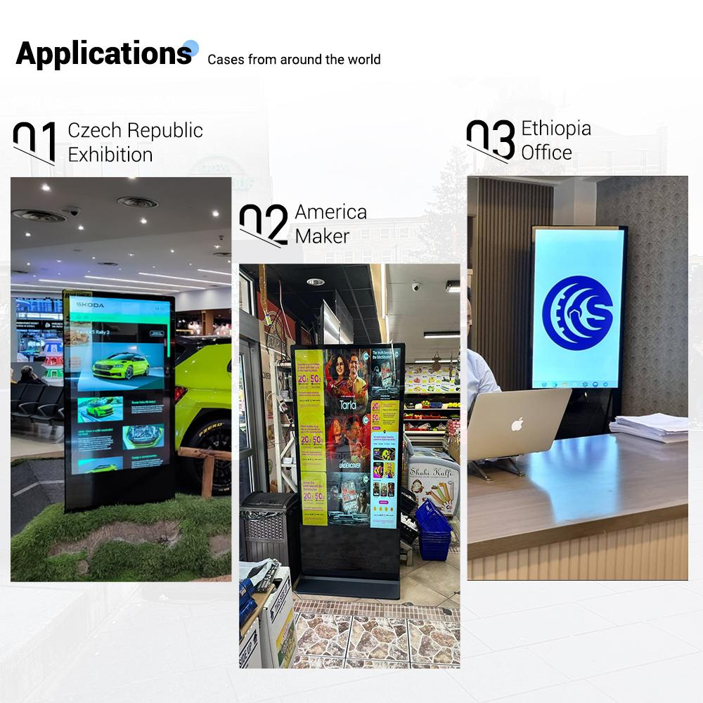 MWE LCD 43/49/55/65 Inch Floor Standing LCD Advertising Video Player Android Indoor Touch Screen Digital Signage and Display