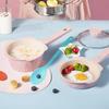 Food Grade Silicone Kitchen Utensils Accessories Solid Color 4 Color Long - Handled Soup Spoon for Kids Flatware