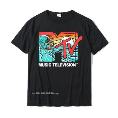 Mademark X MTV - MTV Catch A Wave MTV Surfer Logo Retro Graphic Tricou La Vânzare Tricou Bărbați Tricou Grup Bumbac Casual