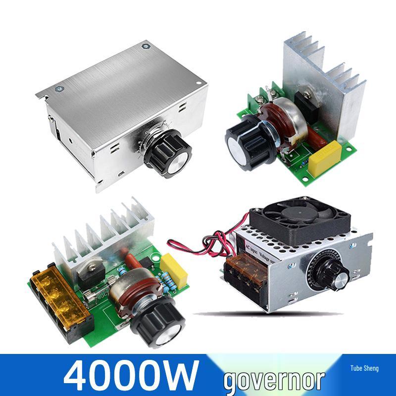 4000W SCR Dimmer & Speed Controller: High-Power Voltage Regulator and Temperature Controller for 220V AC Motors with Shell