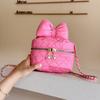 Fashionable Women's Butterfly Knot Handbag Soft Quilted Tote In Various Colors
