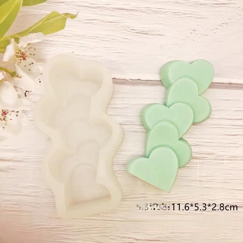 

3D форма сердца и цветка, сложенная форма для свечей, силиконовая форма для шоколадного торта ручной работы «сделай сам»