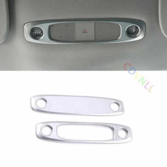 For Tesla Model 3 2017-2021 Silver ABS Front+Rear Reading Lamp Frame Cover Trim