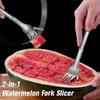 Forchetta Affettatrice per Anguria Multifunzione 2 in 1 Pezzi Forchetta per Frutta da Tavola
