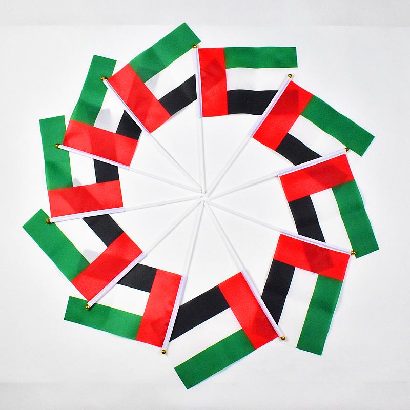Zjednoczone Emiraty Arabskie 10 sztuk flag do machania 14*21cm