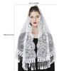 Woman Mantilla Floral Veil Lace Mantilla Veil Tasseled Shawl Headwear Mantilla