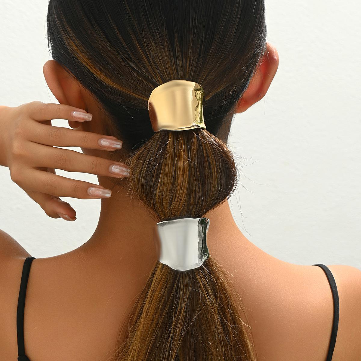 

Korean Metal Irregular Hair Bands Concave-Convex Lava Hairpin for Women Retro Ponytail Holder Hairpin Headbands Hair Accessories