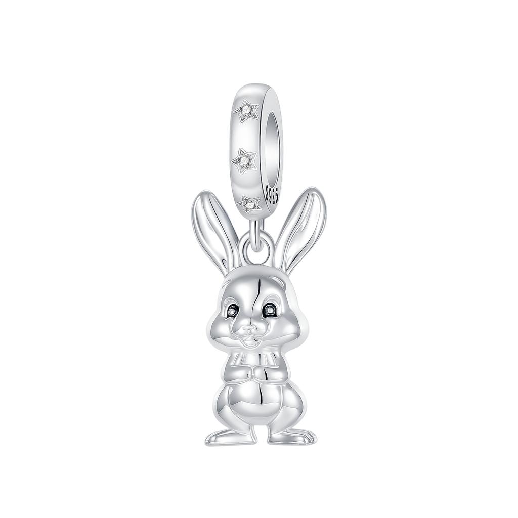 925 Silver The Easter Egg Pendant Can Be Opened Rabbit Charms Bead Fit Original Pan Bracelets Women DIY Fine Jewelry Party Gift