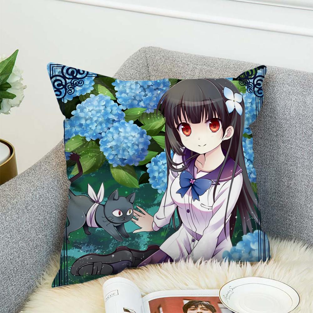 Anime S-Sankarea Pillow Case For Car Sofa Decorative Home Double-sided Print Plush Square Throw Pillow Cushion Cover