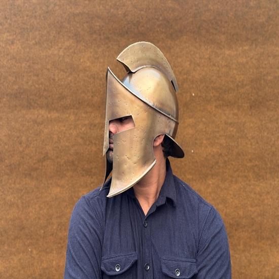 Cască spartană medievală, complet purtabilă, costum de cavaler 300 spartan, cadou perfect de Halloween pentru el