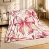 Pink Ribbon Bow 4 Coral Fleece Blanket