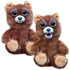 Brinquedo Interativo Feisty Pets Animais Bons Malvados Brinquedo de Pelúcia Reversível com Rosto Emocional Cão Gato Urso Sammy Glanda