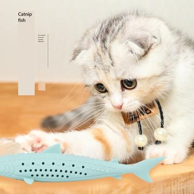 Funny Play Kitten Cleaning Teeth Cat Throw Toys Simulation Fish Pet Accessories Chew Catnip Training Toy Supplies Fish Cat Toy