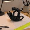 3D Printed Cat Figurine Black Figurine, Modern Kitten Statue, Animal Shape Office Desk Figure Decoration for Home Office, Gift Lovers