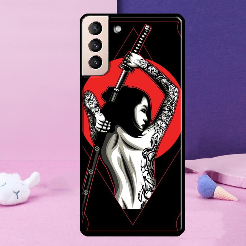 Anime Mädchen Samurai Handyhülle Für Samsung Galaxy S25 Ultra S24 S23 Ultra S9 S10 S20 S21 S22 Plus S24 FE Cover