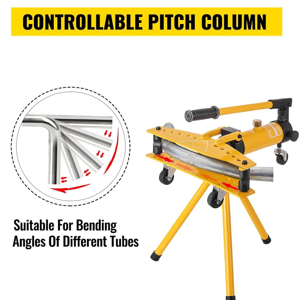 Manual Hydraulic Pipe Tube Bender Machine 10 Ton Manual Hydraulic Tube Bending Machine 1/4"-1" Diameter 6 Dies for Heating and Piping Construction