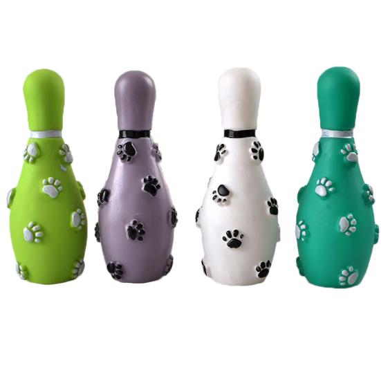 Animal de companie Pisică Câine Amprentă Formă Minge de Bowling Sunet Squeak Antrenament Jucărie de Joacă