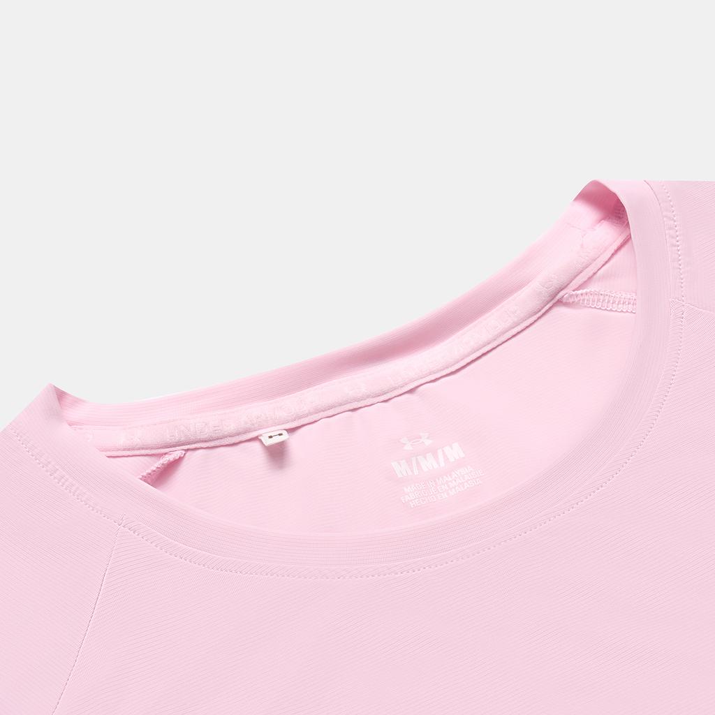 Under Armour Outdoor Knitted Training Sports Casual Simple Solid Color Breathable Commuting Versatile Short Sleeve T-Shirt Women tops 6014377-647