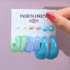 Exaggerated Shape Earrings 6-Piece Set Premium Geometric Light Luxury Earrings Earstuds Earrings Combination Jewelry Gift