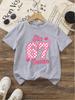 Number 67 Unisexs Tshirt Pink Checkered Six Seven Print Cute Heart Casual Short Sleeve Tee For Unisexs