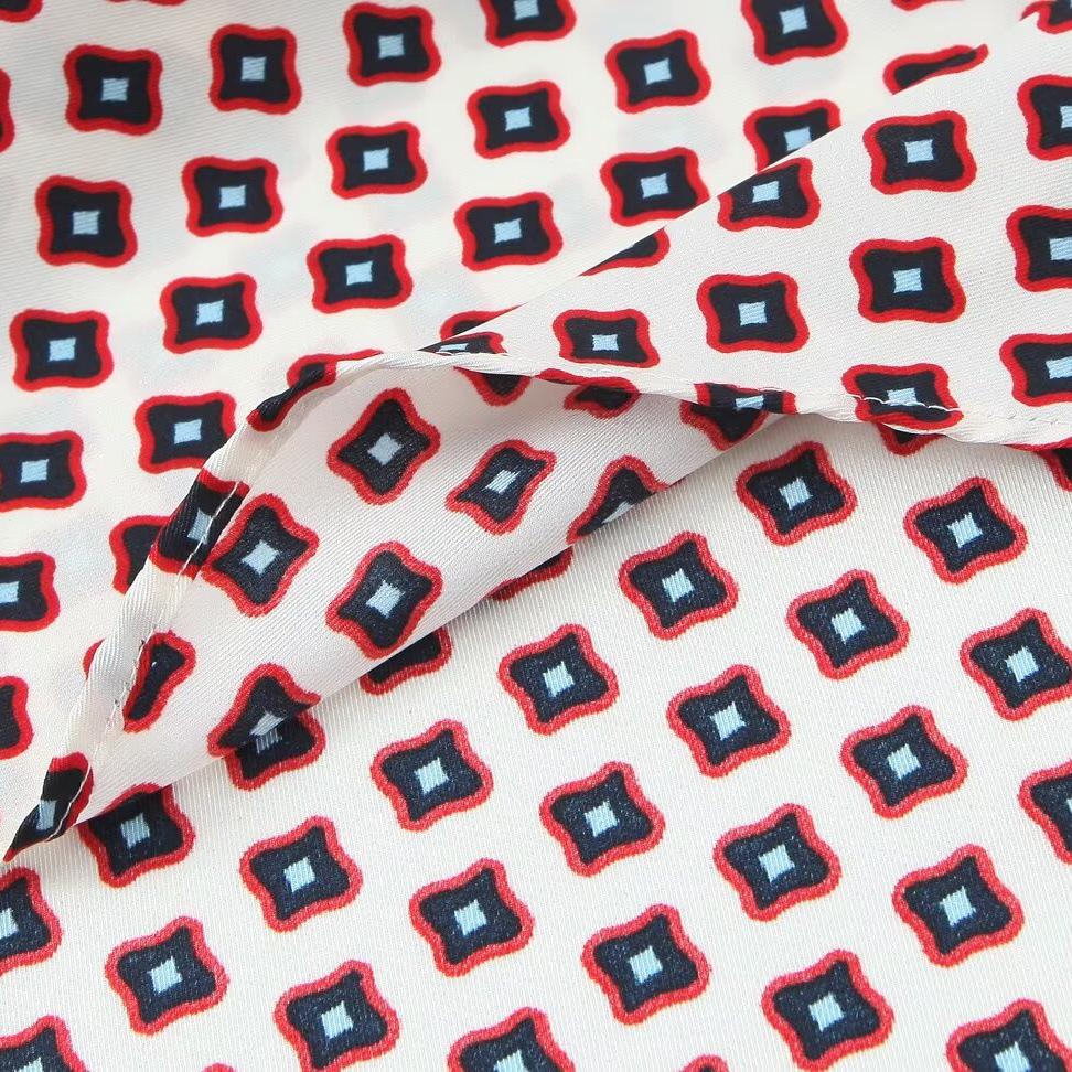 TAOP&ZA Women's Summer Silk Satin Printed Shirt & Casual Pants Set