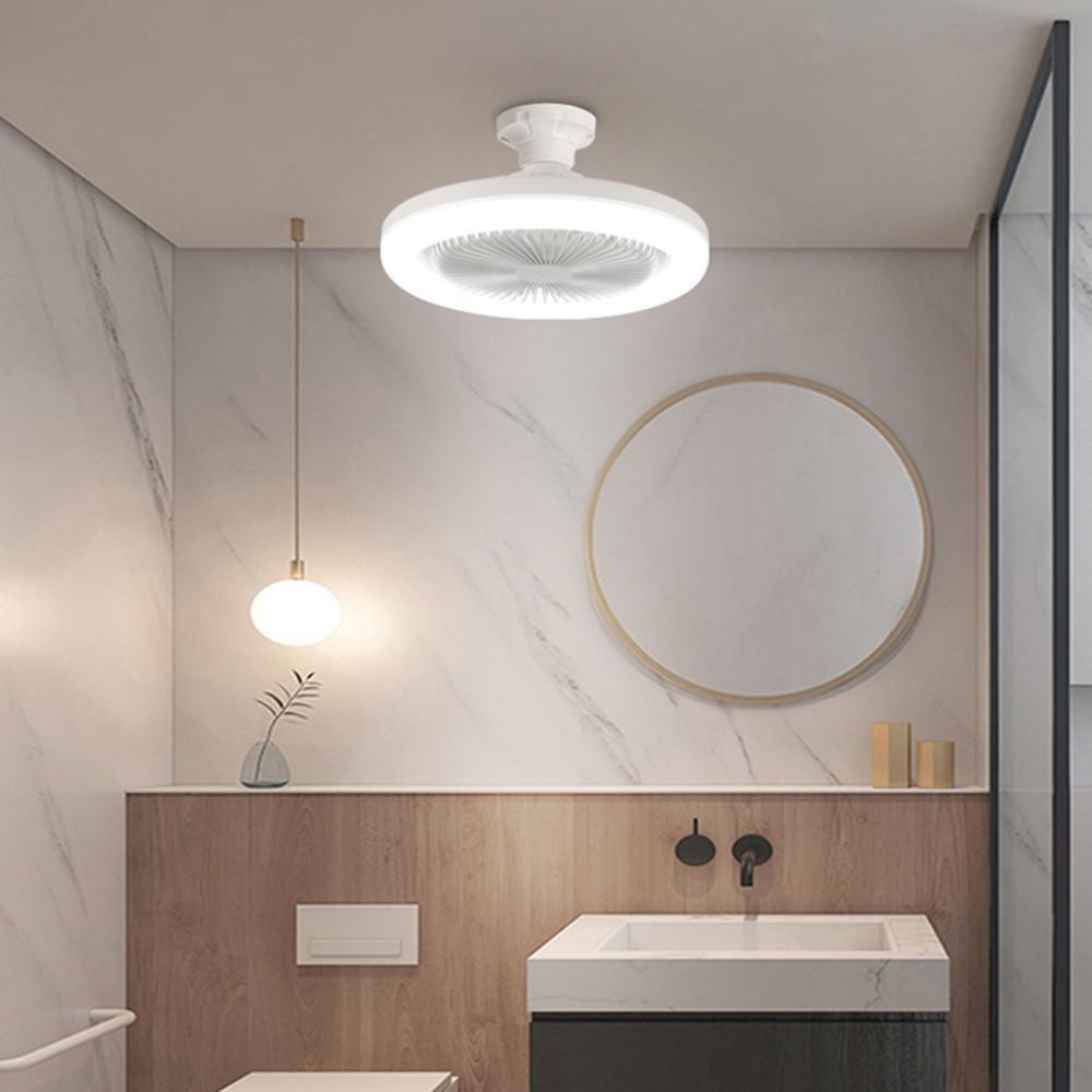 Stropní ventilátor s dálkovým ovládáním a světlem 30W ventilátor s LED lampou Chytrý stropní ventilátor pro obývací pokoj Ložnice Konvertorová základna E27