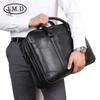 Jiameida Men's Black Genuine Leather Briefcase - Korean Style Handbag & Laptop Business Bag