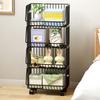 Kitchen Vegetable Rack Multi-Layer Metal Floor Stackable Shelves for Fruit Storage Basket Utility Rotating Wheels Organizadores