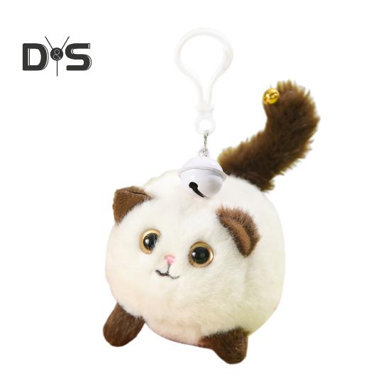 

Кошка плюшевая игрушка брелок веревочный привод дизайн кошка кулон для детей любителей кошек колокольчик звук многоцелевое украшение кукла для сумок ключи автомобиль комната белый